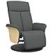 Poltrona Reclinabile Con Poggiapiedi Grigio Scuro In Tessuto - Foto miniatura 2