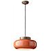 Sospensione Vintage Decò Maracana Ceramica-vetro Arancio-marrone 1 Luce E27 - Foto miniatura 4