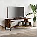 Mobile Tv Rovere Fumo 102x40x41cm Legno E Acciaio A Polvere - Foto miniatura 3