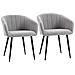 Set 2 Sedie Imbottite Moderne Con Rivestimento In Tessuto Per Soggiorno E Salotto, Grigio Chiaro - Foto miniatura 1