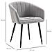 Set 2 Sedie Imbottite Moderne Con Rivestimento In Tessuto Per Soggiorno E Salotto, Grigio Chiaro - Foto miniatura 3