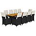 Set Da Bistrò Da Giardino 11 Pz Con Cuscini Nero In Polyrattan - Foto miniatura 2