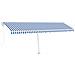 Tenda Da Sole Autoportante Automatica 600x350 Cm Blu Bianca - Foto miniatura 1