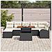 Set di Divani da Giardino 8 Pezzi con Cuscini Nero Rattan Polietilene,  Divano da Giardino a 2 Posti con Contenitore e Cuscini Nero Rattan Polietilene - Foto miniatura 3