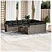 Set Divani da Giardino 11 pz con Cuscini in Polyrattan Grigio - Foto miniatura 2
