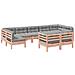 Set Divani Giardino 9 pz Cuscini Legno Massello Abete Douglas - Foto miniatura 1