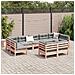 Set Divani Giardino 9 pz Cuscini Legno Massello Abete Douglas - Foto miniatura 3