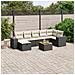 Set Divani da Giardino con Cuscini 8 pz Nero in Polyrattan - Foto miniatura 2