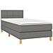 Giroletto a Molle con Materasso Grigio Scuro 90x200 cm Tessuto - Foto miniatura 3