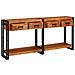Tavoli consolle 2 pcs Marrone Legno Di Acacia Massello - Foto miniatura 3