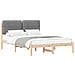 Letto con Testiera Rivestita Grigio chiaro 150 x 200 cm - Foto miniatura 1