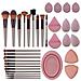 Set Di 20 Pennelli Trucco Con Ciotola Di Pulizia, 8 Piumini E 4 Spugnette - Kit Completo Di Strumenti Cosmetici - Foto miniatura 1