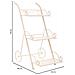 Carrello A 3 Ripiani Per Pentole In Ferro Battuto Bianco 40x34x76 - Foto miniatura 3