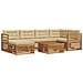 Set di divani da esterno con cuscino 7 pcs Naturale e Beige - Foto miniatura 1