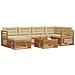 Set di divani da esterno con cuscino 7 pcs Naturale e Beige - Foto miniatura 3