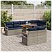 Set da Pranzo per Giardino con cuscino 9 pcs Grigio e Blu Navy - Foto miniatura 3