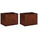 Vaso da giardino 2 pz Ruggine 40 x 30 x 30 cm Acciaio Corten - Foto miniatura 1
