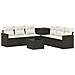 Set di divani 8 pz Nero e Bianco Crema - Foto miniatura 1
