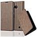 Custodia Compatibile Con Nokia Lumia 550 In Bruno Caffè - Coperchio Protettiva Con Chiusura Magnetica, Funzione Stand E Tasca Per Le Carte - Foto miniatura 4