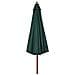 Ombrellone da Esterni con Palo in Legno 330 cm Verde - Foto miniatura 4