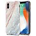 Custodia Compatibile Con Apple Iphone X / Xs In Marmo Bianco Rosa No. 21 - Coperchio Protettivo In Silicone Tpu Con Motivo A Mosaico - Foto miniatura 1