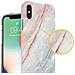 Custodia Compatibile Con Apple Iphone X / Xs In Marmo Bianco Rosa No. 21 - Coperchio Protettivo In Silicone Tpu Con Motivo A Mosaico - Foto miniatura 3