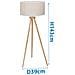 Lampada Da Terra E27 Treppiede Legno | Interruttore A Pedale | H145cm - Foto miniatura 1