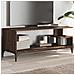 Mobile Tv Rovere Marrone 102x40x41cm Legno E Acciaio A Polvere - Foto miniatura 1