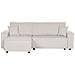 Divano Letto Angolare 3 Posti Abacka Velluto A Coste Bianco Sporco Lato Destro - Foto miniatura 3