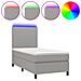 Letto A Molle Materasso E Led Grigio Chiaro 80x200 Cm Tessuto - Foto miniatura 1