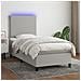 Letto A Molle Materasso E Led Grigio Chiaro 80x200 Cm Tessuto - Foto miniatura 8