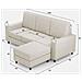 Divano Sakar 3 Posti (tre Sedute Da 60cm) + Pouf Misure Esterne L. 208 P. 155 Colore Latte - Foto miniatura 3