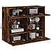 Mobile TV a Parete con Luci LED Rovere Fumo 78,5x30x60,5 cm - Foto miniatura 3