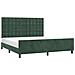 Giroletto Senza Materasso Verde Scuro 160x200 Cm In Velluto - Foto miniatura 3