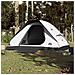 Tenda Campeggio a Cupola 4 Persone Bianca Tessuto Impermeabile - Foto miniatura 2