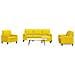 Set di Divani 4 pz con Cuscini e Rinforzi Giallo in Velluto - Foto miniatura 2