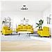 Set di Divani 4 pz con Cuscini e Rinforzi Giallo in Velluto - Foto miniatura 3