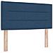 Testata letto design linee blu 90 cm in tessuto - Foto miniatura 1