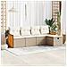 Set Divano da Giardino 5 pz con Cuscini Beige in Polyrattan - Foto miniatura 2