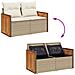 Set Divano da Giardino 5 pz con Cuscini Beige in Polyrattan - Foto miniatura 7