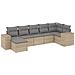 Set Divani da Giardino 7 pz con Cuscini Beige in Polyrattan - Foto miniatura 1