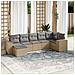 Set Divani da Giardino 7 pz con Cuscini Beige in Polyrattan - Foto miniatura 2