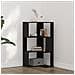 Libreria Angolare a 3 Ripiani Rovere Nero 50x50x102 cm Legno Ingegnerizzato - Foto miniatura 2