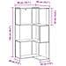 Libreria Angolare a 3 Ripiani Rovere Nero 50x50x102 cm Legno Ingegnerizzato - Foto miniatura 8
