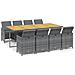 Set Pranzo da Giardino 9 pz con Cuscini in Polyrattan Grigio - Foto miniatura 1