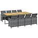 Set Pranzo da Giardino 9 pz con Cuscini in Polyrattan Grigio - Foto miniatura 3