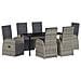 Set da Pranzo per Giardino con cuscino 7 pcs Grigio polyrattan - Foto miniatura 1