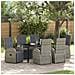 Set da Pranzo per Giardino con cuscino 7 pcs Grigio polyrattan - Foto miniatura 2