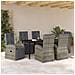 Set da Pranzo per Giardino con cuscino 7 pcs Grigio polyrattan - Foto miniatura 4