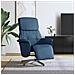 Poltrona Reclinabile con Poggiapiedi Blu in Tessuto - Foto miniatura 2
